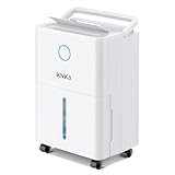 KNKA Luftentfeuchter, 9L/T, Leiser Luftentfeuchter Elektrisch, Raumentfeuchter mit Ablaufschlauch, 24H-Timer, Abnehmbare Rollen, Kindersicherung, 60m³ (25m²), für Schlafzimmer, Bad und Waschküche