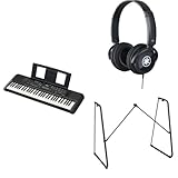 Yamaha Tragbares PSR-E283 Keyboard für Anfänger im Paket mit HPH-100-Kopfhörern, L-2C-Keyboardständer