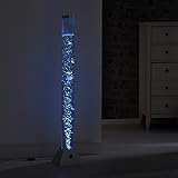LeuchtenDirekt LED Wassersäule H 120cm, RGB-Farbwechsel, bedienbar über Schnurschalter, Kinderzimmer-Leuchte, inkl. Fische, stahlfarben