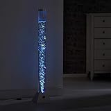 LeuchtenDirekt LED Wassersäule H 120cm, RGB-Farbwechsel, bedienbar über Schnurschalter, Kinderzimmer-Leuchte, inkl. Fische, stahlfarben