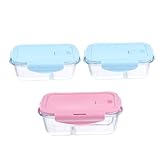 PRETYZOOM 3st Lunchbox Aus Glas Behälter Für Obst Behälter Für Die Lebensmittelzubereitung Lebensmittelbehälter Outdoor-lunch-container Snackbehälter Für Kinder Mittagessen Behälter Pp