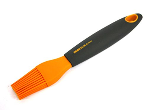 FACKELMANN Backpinsel Soft 19cm in grau/orange, Silikon, 19 x 6 x 2.3 cm
