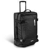 ISAR Gear® Koffer mittelgroß mit 2 Rollen (60x40x20cm) - Leichter Reisekoffer 24' aus Stoff - Reisetrolley 48l als Rollkoffer - Weichschalenkoffer (Softcase Stoffkoffer) in Schwarz mit Rollen