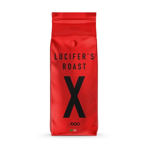 LUCIFER'S ROAST Espresso by KIQO aus Italien - extrem starker Kaffee - säurearm - 100% Robusta - Manufakturröstung in Kleinstchargen (ganze Bohnen XTREME, 500g)