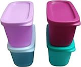 Tupperware Cubix Mini Rect Kunststoffbehälter, 250 ml, 4 Stück (mehrfarbig)