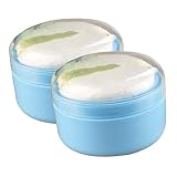 BESTonZON 2 Stück Teiliges Puff Box für Babypuder Praktische Aufbewahrungslösung für Empfindliche Babyhaut Weicher Puderquaste Behälter für Neugeborene und Kleinkinder Blau