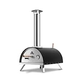 BURNHARD Pizzaofen Outdoor Nero Multi-Fuel inkl. Pizzaschieber & Pizzastein – tragbarer Premium Pizza Holzofen für Garten & Terasse, Brennstoffe: Pellets, Kohle, Briketts, Gasmodul verfügbar
