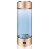 Desikixudy Wasserstoff-Wasserflasche 420 Ml 1400 Ppb PEM SPE Technologie Wasserstoff-Wasserionisierer-Maschine Essentials (Gold)