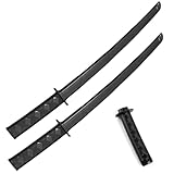 NHPY 2 Stück Ninja Schwert,3D-gedrucktes Katana schwert-Zappelspielzeug, 3D-gedrucktes Schwerkraft-einziehbares Samurai-Schwert-Modell, lustiges einziehbares Samurai-Spielzeug aus Kunststoff(schwarz)
