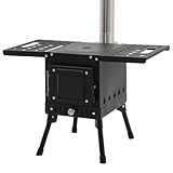 MEELRYD Zeltofen mit Rohr, Camping Ofen Faltbar, Höhenverstellbar Holzofen Outdoor, Gartenofen, Campingofen, Camping Outdoor Heizung, Outdoor Küchenofen für Camping, Jagen, Picknicks