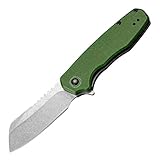 Klappmesser 6.6' Taschenmesser klein aus Grun G10 & Stahl outdoor messer survival mit taschenclip, edc messer mini, Tanto Jagdmesser scharfes einhandmesser, Taktisches pocket neck knife hals messer