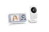Motorola Nursery MBP 482 Video Babyphone / Baby-Überwachungskamera mit Zoom / 2.4 Zoll Farbdisplay / Infrarot-Nachtsicht und 300 Meter Reichweite, weiß