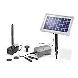 esotec Solar Teichpumpen Set RIMINI PLUS 3,5/175, Pumpensystem, Akkubox Pumpe Solarmodul, Wasserspiel, Springbrunnen, Solarbrunnen Gartenteich, Springbrunnenpumpe, 0,6m 175l/h 101709