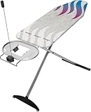 Vileda Total Reflect Plus Bügelbrett XXL | Großes Bügelbrett mit Steckdose 130x44 cm für Dampfbügelstation | Höhenverstellbar 74–97 cm, Hitzebeständiger Titanbezug | Klappbar & Stabil, TÜV-geprüft