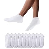 YouShow Sneaker Socken Herren Damen 10 Paar Kurze Halbsocken Quarter Baumwolle Unisex(39-42,Weiß)