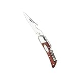 Laguiole Klappmesser mit 3 Funktionen - Messer - Flaschenöffner - Korkenzieher - Rosenholz - Schöne Geschenkbox, Mehrfabrig