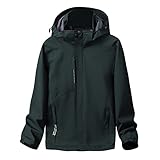 Herren Jacken Übergang Softshelljacken Herren Casual Solid Kapuzen Wasserdicht Atmungsaktiv Fliegeranzug Jacke Mantel Top Sportliches Basic Jacken Herren Übergrößen (Green, XXXXXL)