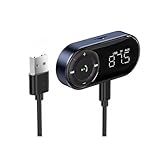 eppfun CR01 FM-Transmitter, Bluetooth 5.2 Auto-Empfänger mit LED-Display, USB-C-Netzteil, unterstützt AUX-Ausgang und microSD-Karte, Musikwiedergabe