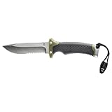 Gerber Outdoor/Survival-Messer mit Teilwellenschliff, Ultimate Survival Fixed, Klingenlänge: 12 cm, Rostfreier Stahl, 30-001830, Schwarz