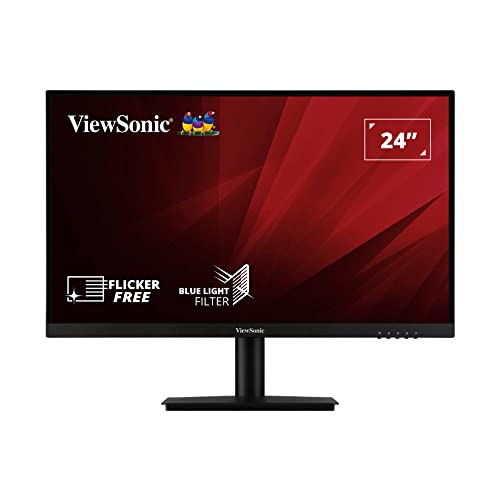 Viewsonic VA2405-H 59,9 cm (24 Zoll) Monitor (Full-HD, HDMI, VGA, Eye-Care, Eco-Mode) Schwarz