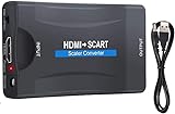 YYANG HDMI zu SCART Konverter Adapter, HDMI Eingang SCART Ausgang Composite Video HD Stereo Audio Adapter für Sky HD Blu-ray DVD HDTV TV PS3, Unterstützt PAL/NTSC-Formate(Nicht für 4K Geräte)