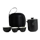 Holibanna 1 Set Chinesische Kung Fu Teetasse Reise Teekannen Kung Fu Teezubehör Chinesisches Teezubereitungsset Polyester Schwarz