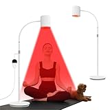 Rotlichtlampe Stehlampe, 660nm & 850nm & 940nm Infrarotlampe, COB Rotlichtlampe Therapie Strahler, 5 Helligkeit & 10/20/30Min Timer, Rotlicht Therapie für Linderung von Körperschmerzen