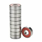 QZXCVH Kugellager, 10 Stück rote ABEC 9 Edelstahl-Kugellager, Hochleistungs-Rollschuh-Roller-Skateboard-Radlager