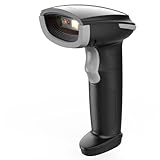 Inateck Barcode Scanner Bluetooth, 1D 2D QR Code Scanner Wireless, 1 Aufladung 3 Monate, Handscanner Kabellos mit APP und SDK, BCST-23, Grau