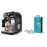 Philips Series 5400 Kaffeevollautomat – LatteGo Milchsystem & Siemens Multipack TZ80032A, 3x3 Entkalkungstabletten, schützt vor Korrosion, für Kaffeevollautomaten der EQ Serie, weiß, 9 Stück