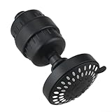 Besshepplo 10,2 cm Überkopf-Duschkopf, Fünfgang-Filtrationssystem, mehrere Sprühmodi, verdeckter Überkopfduschkopf (Düse schwarz)
