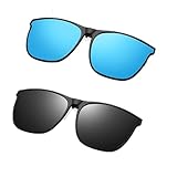 2 Stück Sonnenbrillen Clip für Brille, Sonnenbrillen Aufsatz Brille, Clip on Sonnenbrille, Aufsteck Sonnenbrille für Brillen, Sichern Sie sich Ihre sonnenbrillenaufsatz hier für Brille Herren Damen