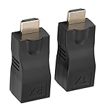 HDMI Extender, HDMI zu RJ45 Netzwerkkabel Extender Konverter Repeater über CAT -5E Cat6 Geeignet für HDTV, Computer, Set Top Box, Projector