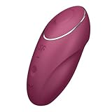 Satisfyer Tap & Climax 1, 11 cm, Lay-on-Vibrator mit Klopf-Funktion, 2 Motoren, wiederaufladbar, wasserdicht (IPX7), hautfreundliches Silikon, Farbe:beere