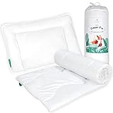 FAM' Home Baby Bettdecke und Kissen Set Cheeky Fox, Kinderbettdecke 100 x135 und 40x60 cm Kopfkissen |Oeko-Tex Standard 100 Zertifiziert| Antiallergie-Option| Geeignet für 70x140 cm Betten