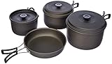 Campingaz Campinggeschirr Trekking-Geschirrset aus Aluminium, DREI Töpfen 2.3, 1.5, 1 Liter, 16 x 20 cm, Grau, 8-teiliges