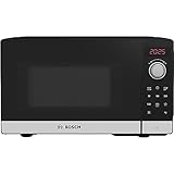 Bosch FFL023MS2 Serie 2 freistehende Mikrowelle, 26 x 44 cm, 800 W, Drehteller 27 cm, Türanschlag Links, AutoPilot 7 mit 7 Automatikprogramme, Reinigungsunterstützung, LED-Touchdisplay, Edelstahl