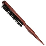 Sularpek Teasing Hair Brush Boar Bristle, Haarbürste Wildschweinborsten, Toupierbürste mit Holzgriff, Sleek bun Bürste, für Langes, Dickes, Lockiges, Welliges, Trockenes Oder Geschädigtes Haar