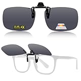 Epavouos Clip-On Polarisiert Sonnenbrille UV400 Schutz Ideal für alle Outdoor-Aktivitäten (Schwarz, 60mm X 43mm)