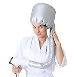 VZUHSW Bonnet Attachment für Haartrockner, Helm-Trocknung Kappe für Haare, Freihändiges Styling & Trocknen, passend für alle Kopf- & Haargrößen, Silber