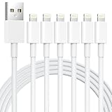 iPhone Ladekabel, Lightning Kabel, [Apple MFi Certified] 6er Pack 1/1/2/2/2/3M iPhone 14 Original Kabel für iPhone 13/12/11/11 Pro/XS Max/XR/X/8/7P/6s/6/5S/5/SE, iPad Air und Mehr