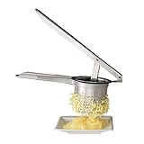 Relaxdays Kartoffelpresse Edelstahl, spülmaschinenfest, Spätzlepresse, Presse für Spaghettieis, Eispresse, Nudelpresse, silber, 9.5 x 25.5 x 13 cm