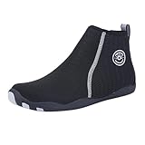 Badeschuhe Damen Herren High Top Wasserschuhe Neoprenschuhe Schwimmschuhe Ohne SchnüRsenkel Strandschuhe Leichte Angelnschuhe Rutschfeste Aquaschuhe Breite Füße Outdoorschuhe Weiche Sohle Sneaker