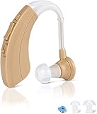 Audioactive Digitaler HdO-Hörverstärker mit 4 einstellbaren Einstellungen, dezentes HdO-Design, automatische Lautstärkeunterdrückung,