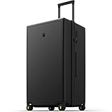 LEVEL8 Koffer Trolley, Rollkoffer Reisekoffer Hartschalen 4 Rollen, Spinner Handgepäck,TSA, 100% PC,Micro-Diamond Textured Design Koffer Trolley Groß(74cm, 99L,Schwarz)