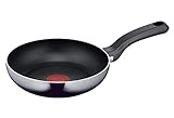 Tefal D52602 Resist Bratpfanne 20 cm | sichere Titanium Antihaftversiegelung | Thermo-Signal Temperaturindikator | leichte Reinigung | Flame Protect-Technologie | Schwarz