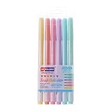 Textmarker-Marker-Set, 6 Farben, Textmarker, weicher Pinsel, Textmarker, Stift, ästhetischer Textmarker, Schulbedarf