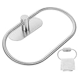 Holibanna Handtuchring Bad Handtuchhaken Handtuchhalter Montiert Geformt Gestell Selbst Runden Handtuchbügel Hausbedarf Silver Rostfreier Stahl