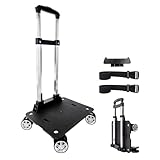 Rucksack-Trolley mit Rollen, Handkarre mit Gepäckgurt, Aluminiumlegierung, faltbarer Trolley für Taschen, Rucksack, Reisegepäckwagen