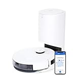 ECOVACS DEEBOT N8 PRO+ Staubsauger Roboter mit Absaugstation, 2600 PA, nass wischen, 3D-Hinderniserkennung, Saugroboter mit Laserfunktion, Alexa, Hartböden, Teppiche, weiß